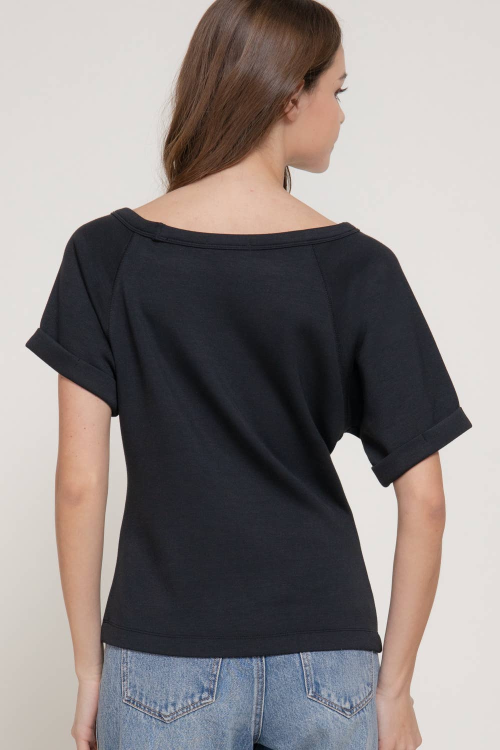 Off-Shoulder Modal Scuba Top