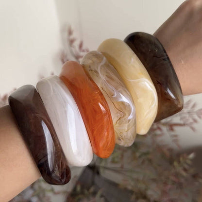 Acrylic Resin Bangle Bracelets