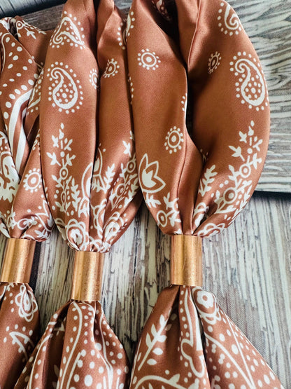 Copper and Champagne Paisley Wild Rag