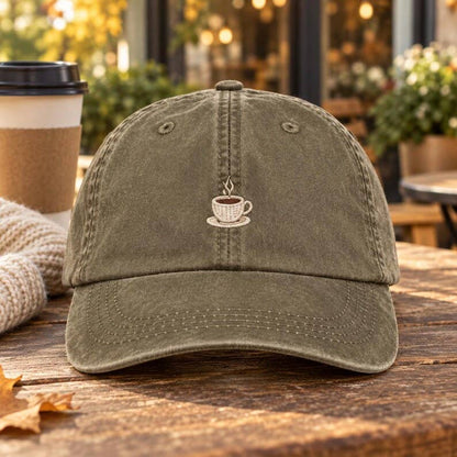 Coffee Cup Olive Dad Hat