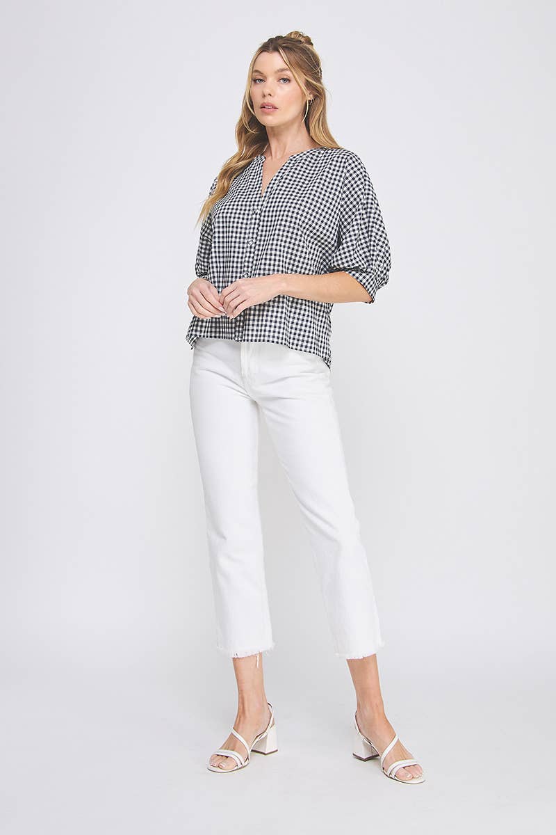 Gingham Cotton Button Up