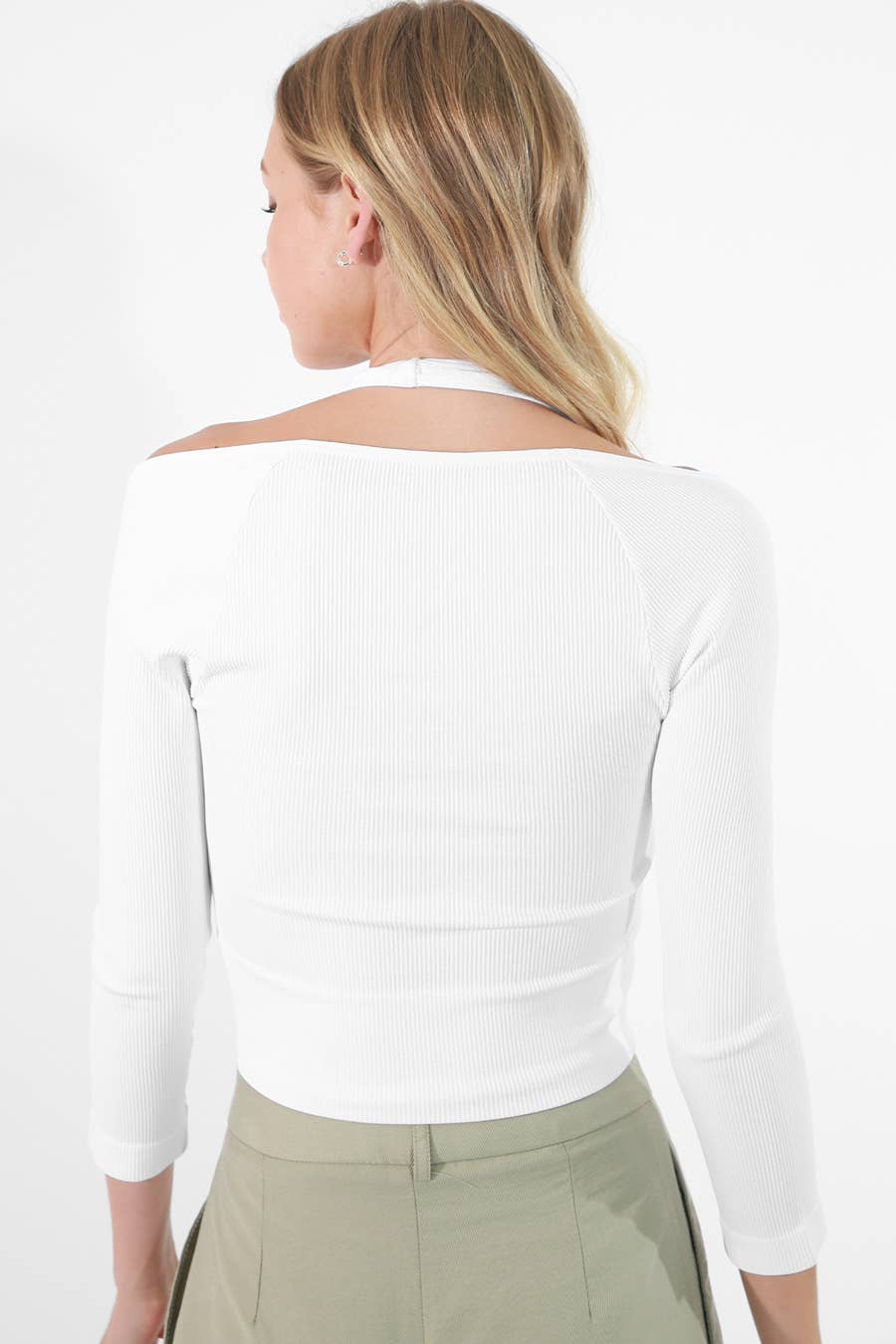 Ribbed Halter Crop Top