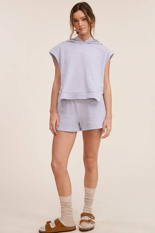 Hoodie Top and Shorts Matching Set