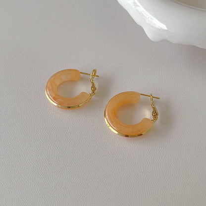 Candy Color Metal Hoop Earrings