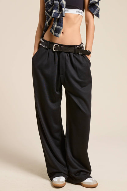 Tailored Wide Leg Knit Sweatpants