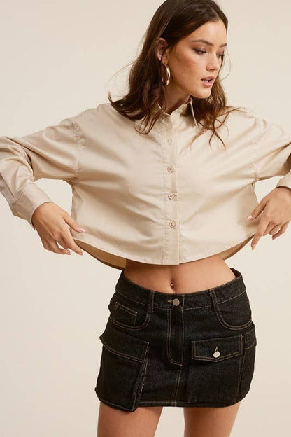 Classic Button-Down Cropped Shirt