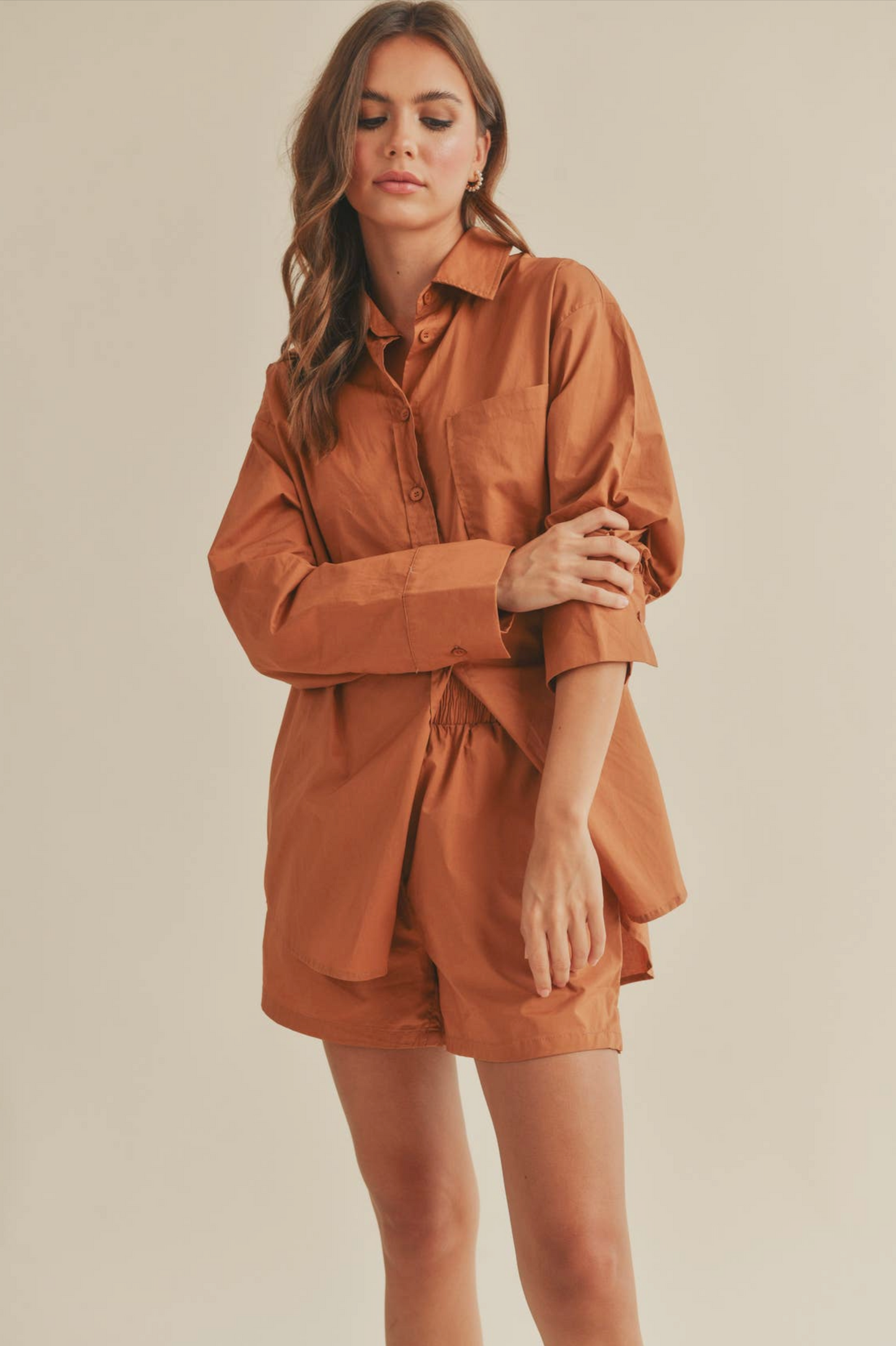 Cool Soft Button-Down Shirt - Toffee