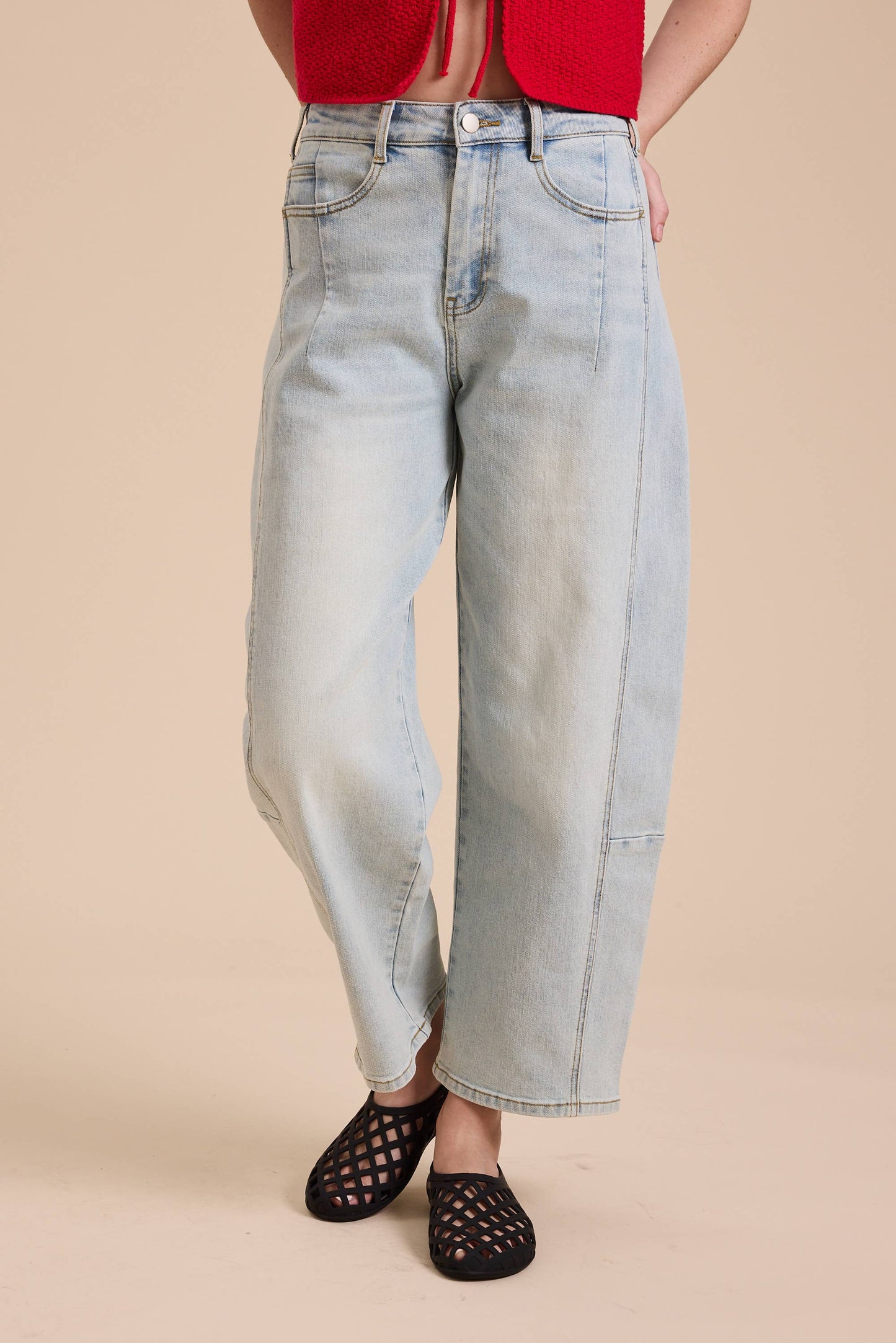 BARREL FIT DENIM PANTS