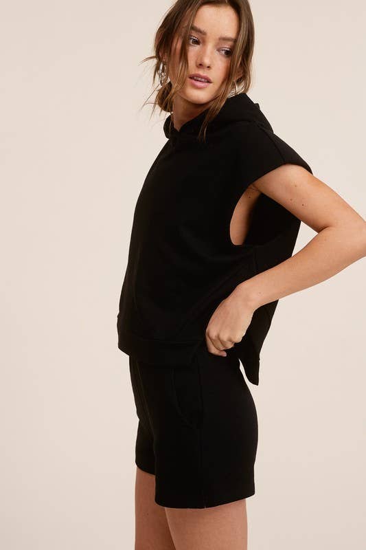 Hoodie Top and Shorts Matching Set