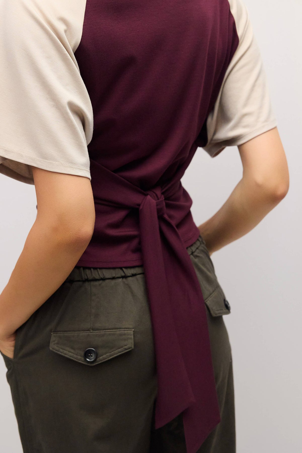 Taylor Raglan Tie-Back Knit Top
