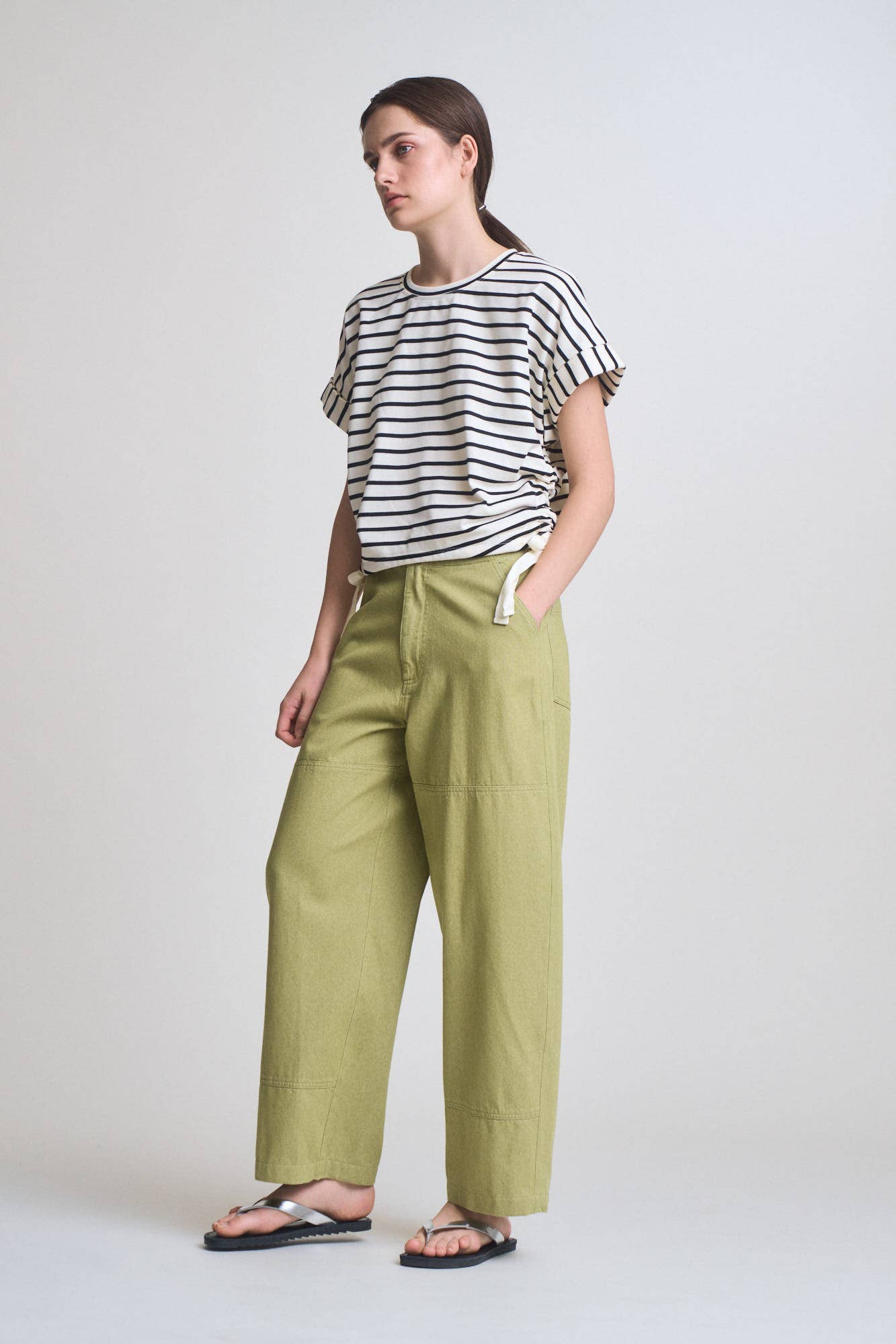  STRIPE DRAWSTRING TEE