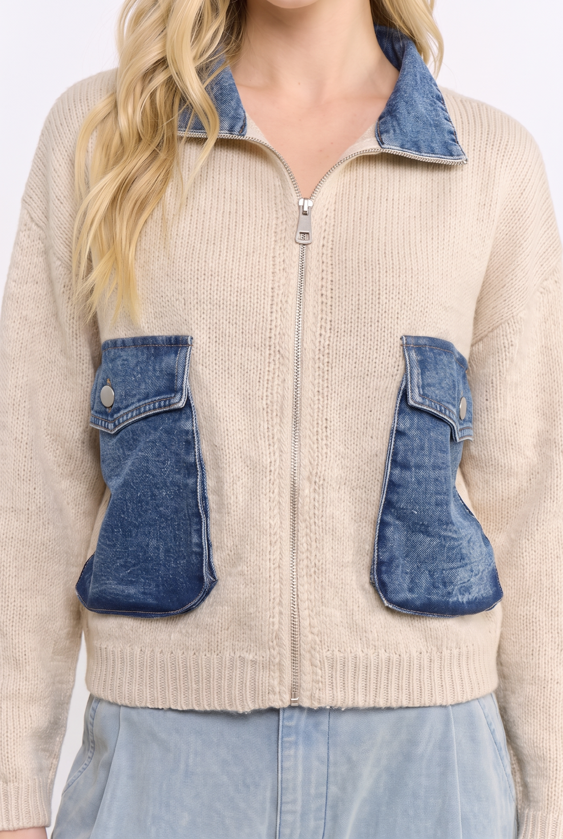 Bobbi Denim Sweater Jacket