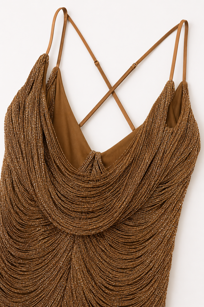 Shea Bronze Tassel Dress