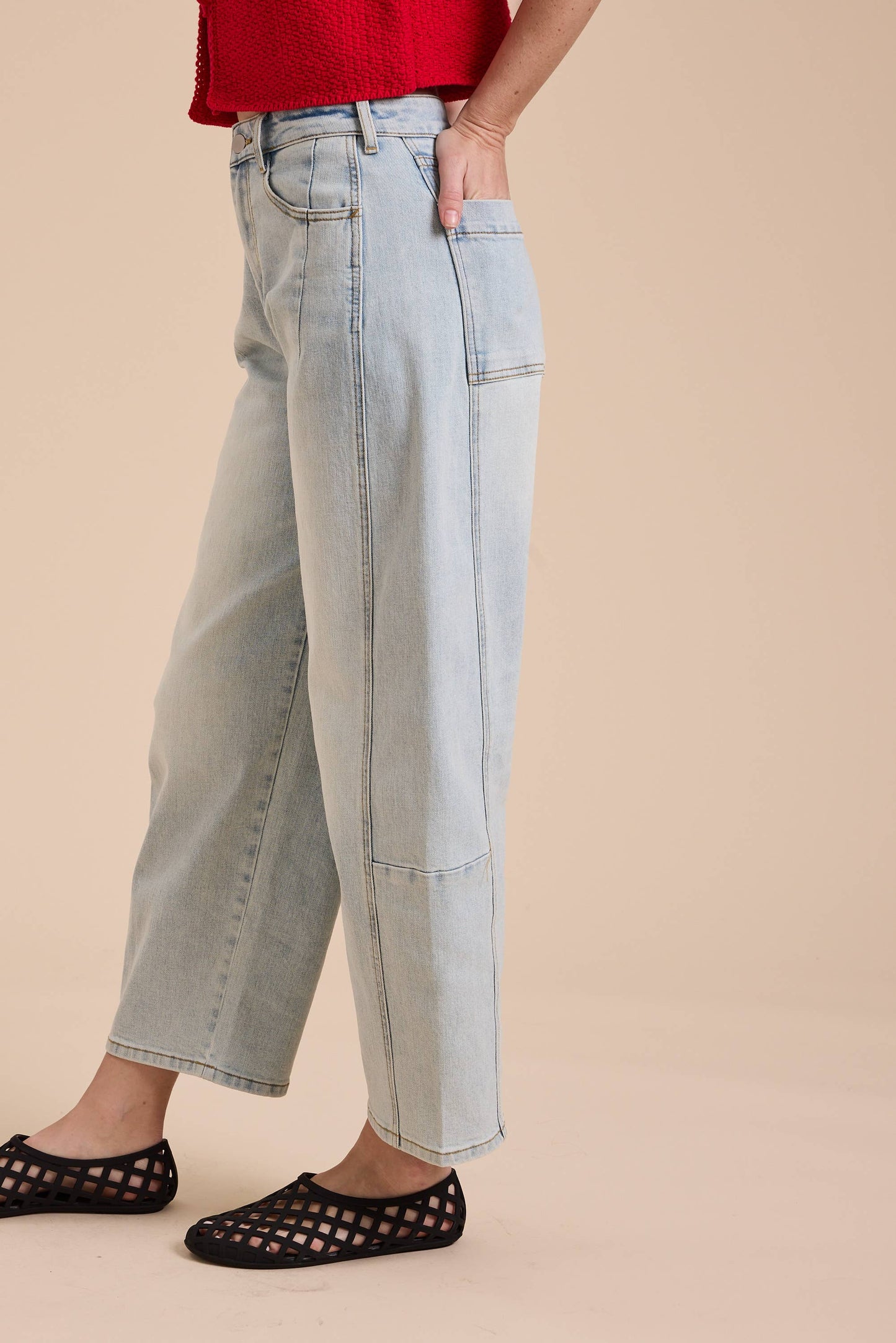 BARREL FIT DENIM PANTS