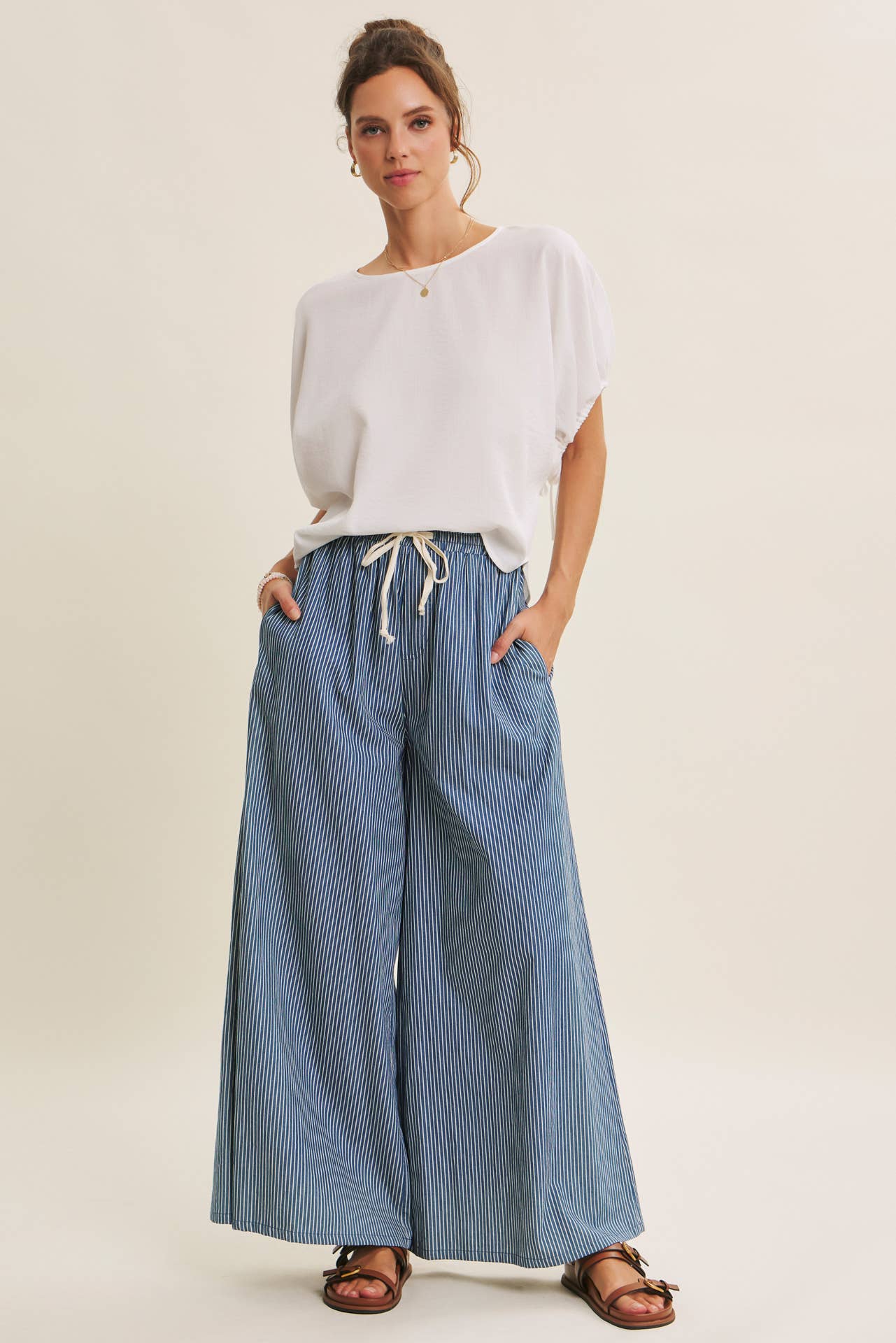 Crinkled Ruched Dolman Blouse