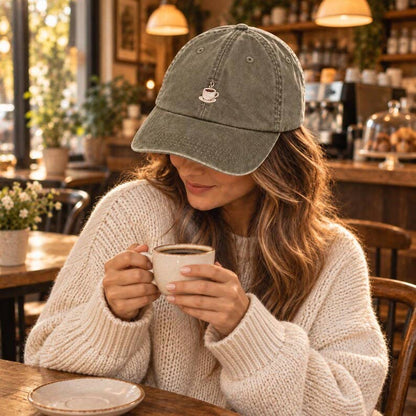 Coffee Cup Olive Dad Hat