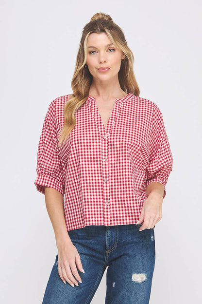 Gingham Cotton Button Up