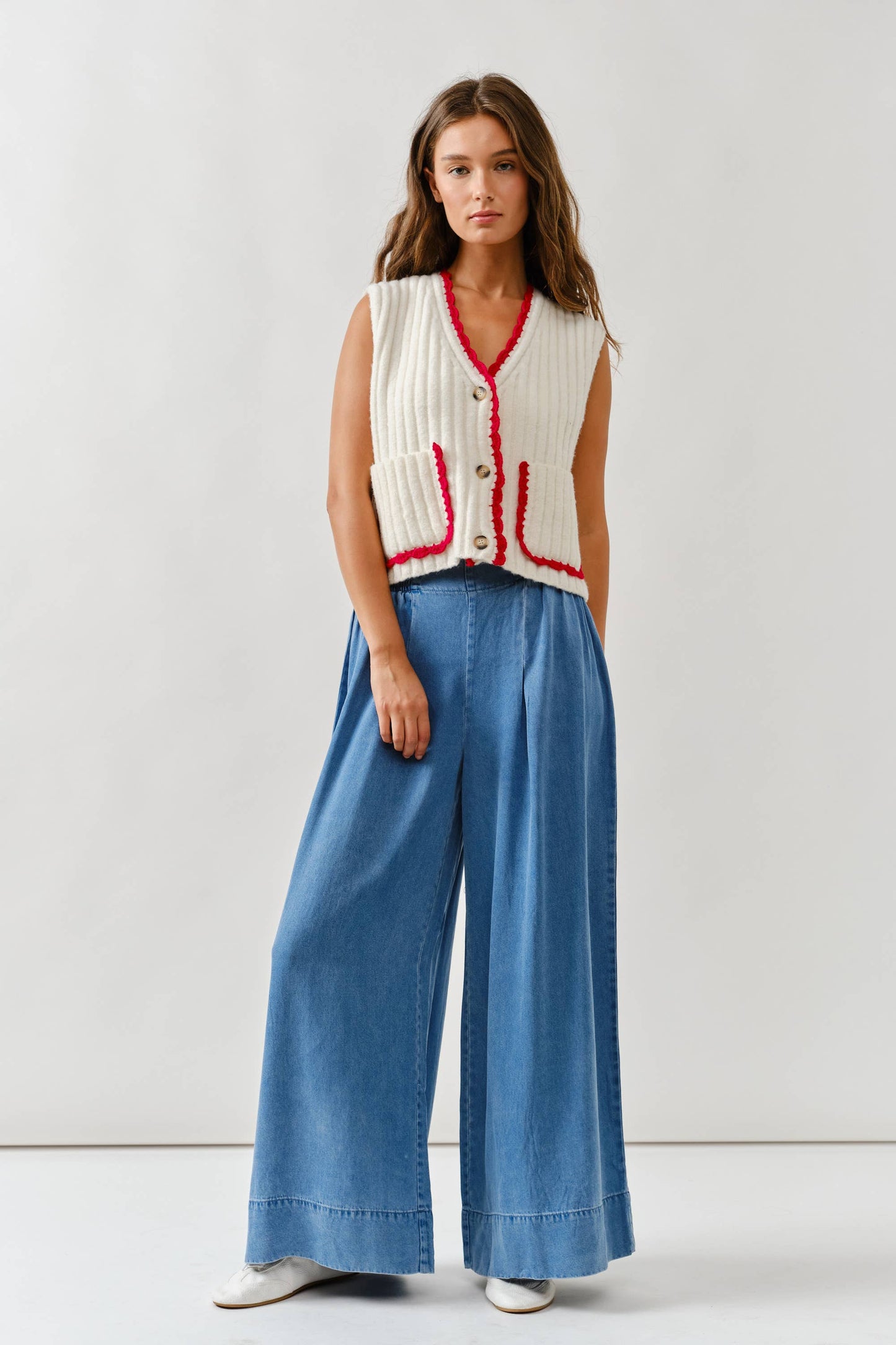 Smocked Waist Super Soft Wide-Leg Pants
