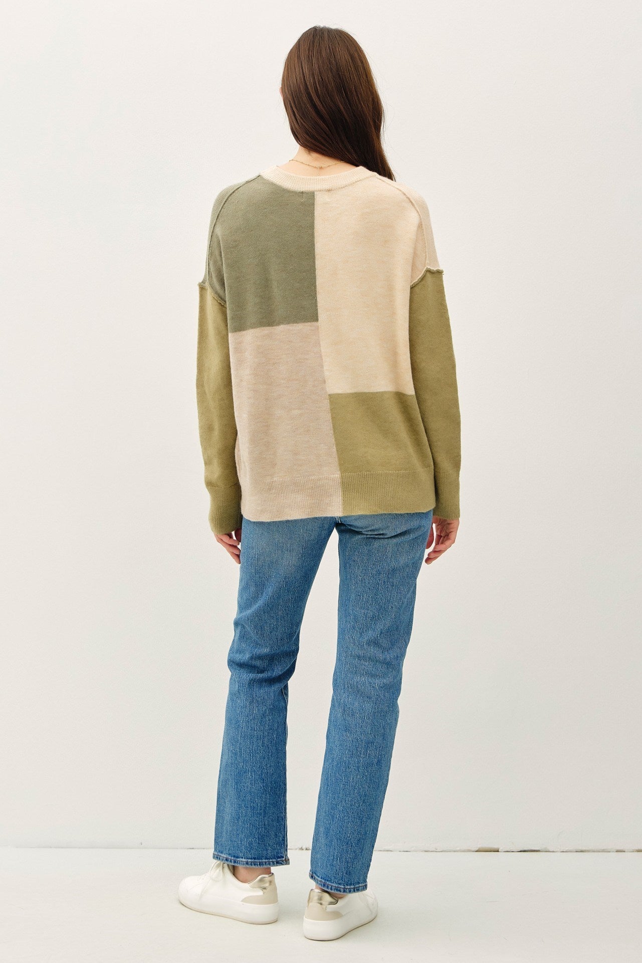 Oversized Cozy Color Block Sweater