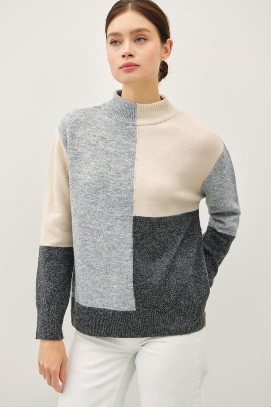 Soft Color Block Sweater