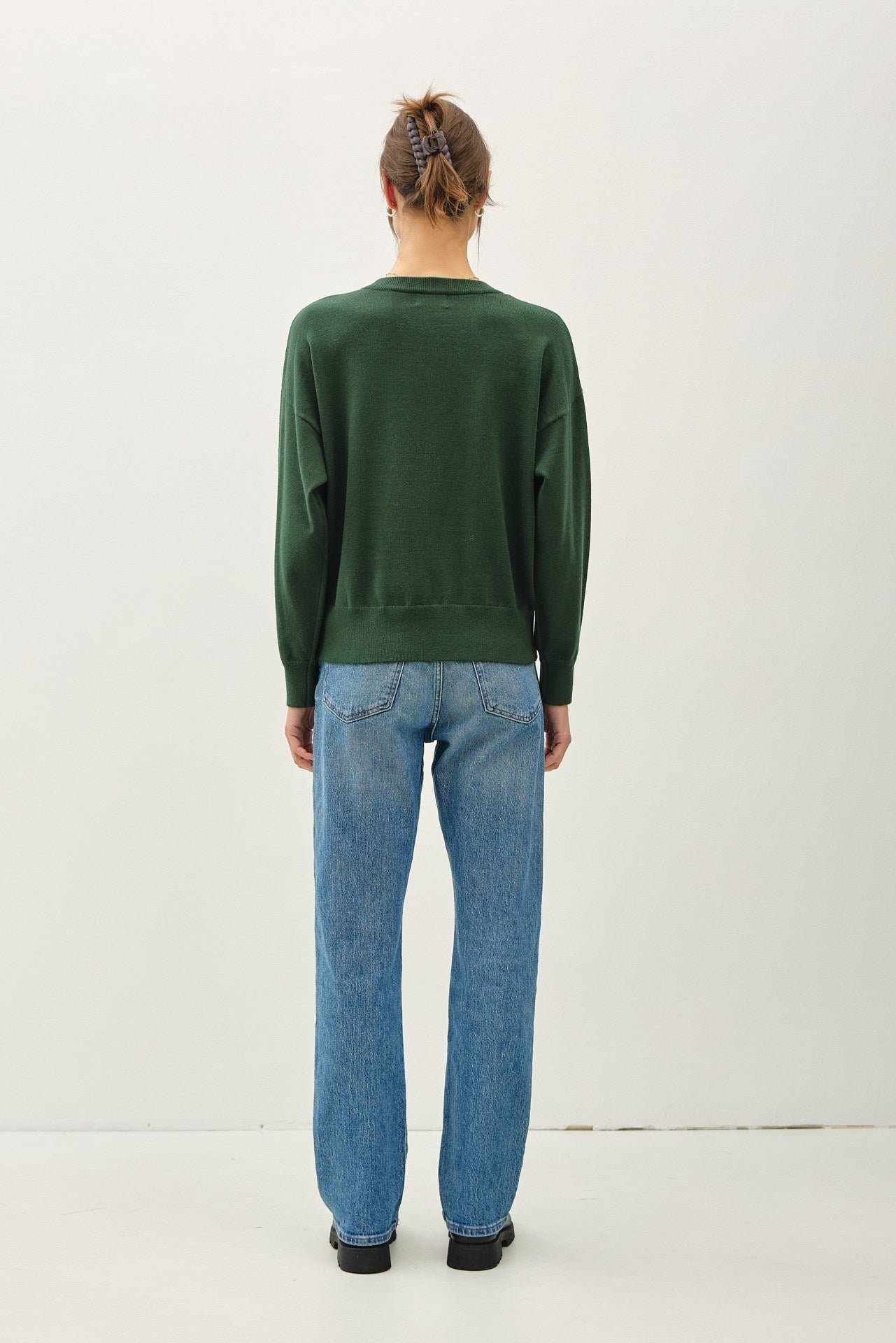 Hunter Green Crew Neck Knit