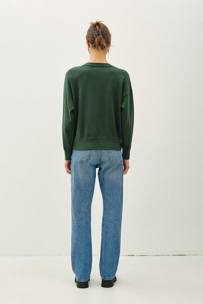 Hunter Green Crew Neck Knit