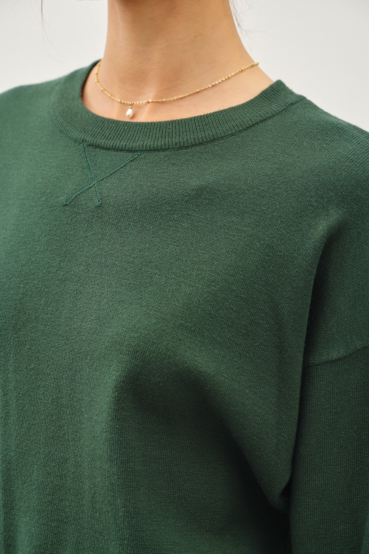 Hunter Green Crew Neck Knit