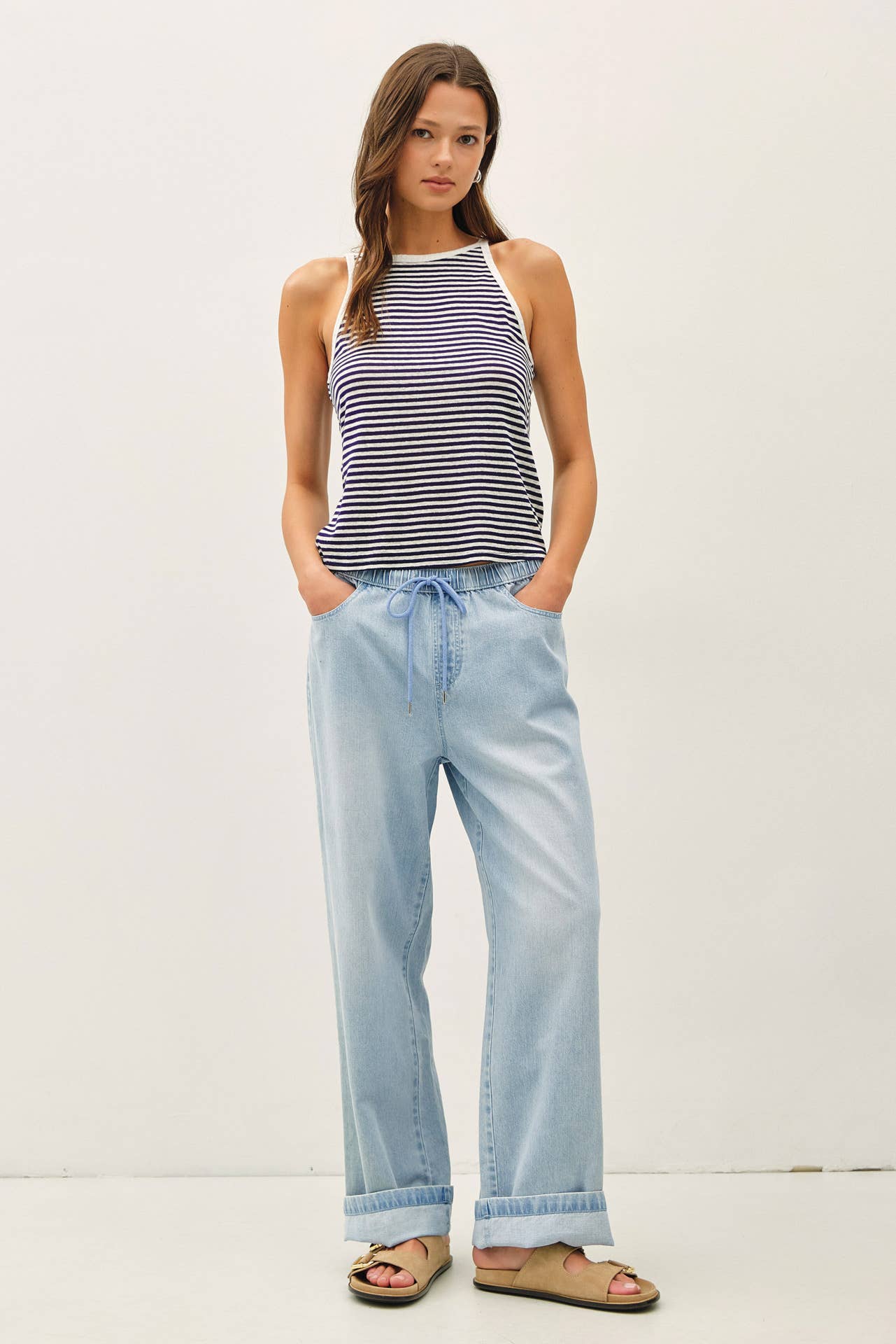 ULTRA COMFY WIDE LEG DENIM PANT
