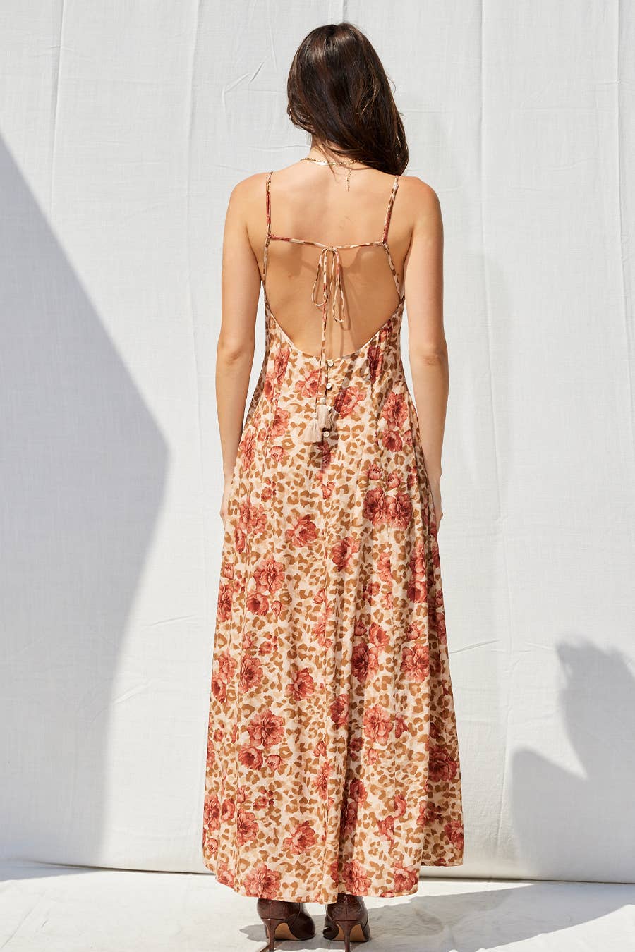 Floral Open Back Maxi Dress
