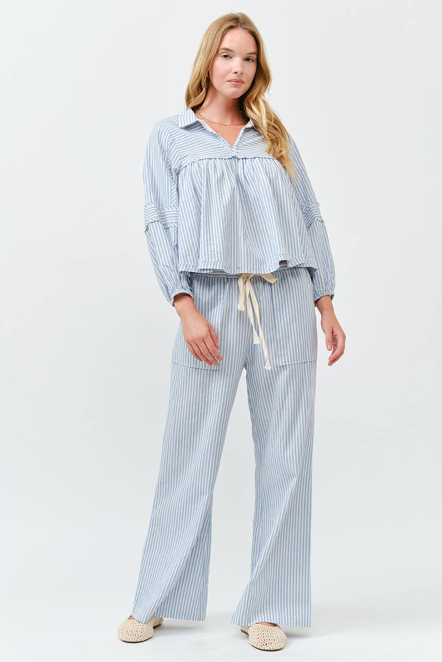 The Striped Wide Leg Pant