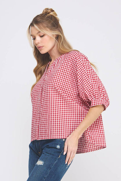 Gingham Cotton Button Up