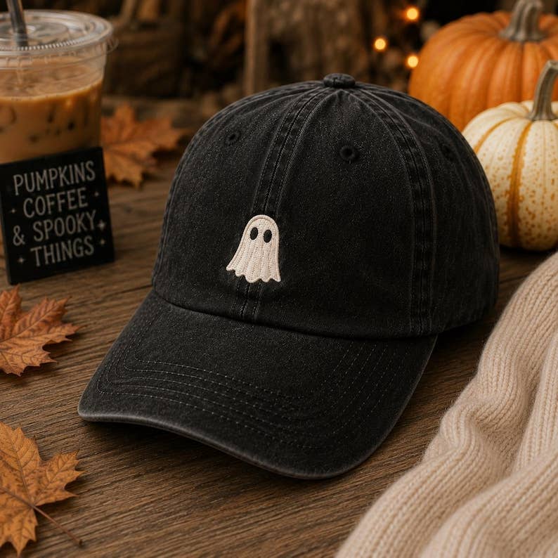 Little Ghost Embroidered Dad Hat