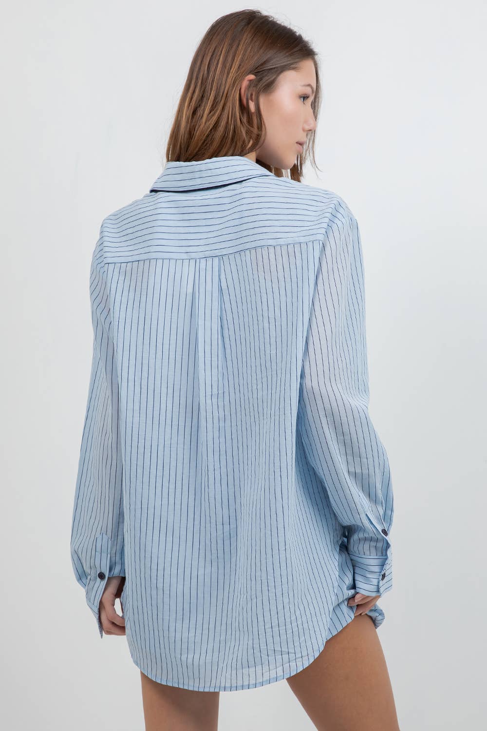 Pinstripe Button Up With Tie