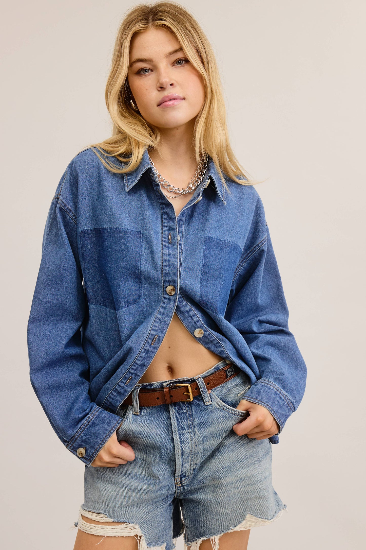 Buttoned Denim Shirt