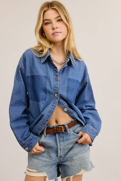 Buttoned Denim Shirt