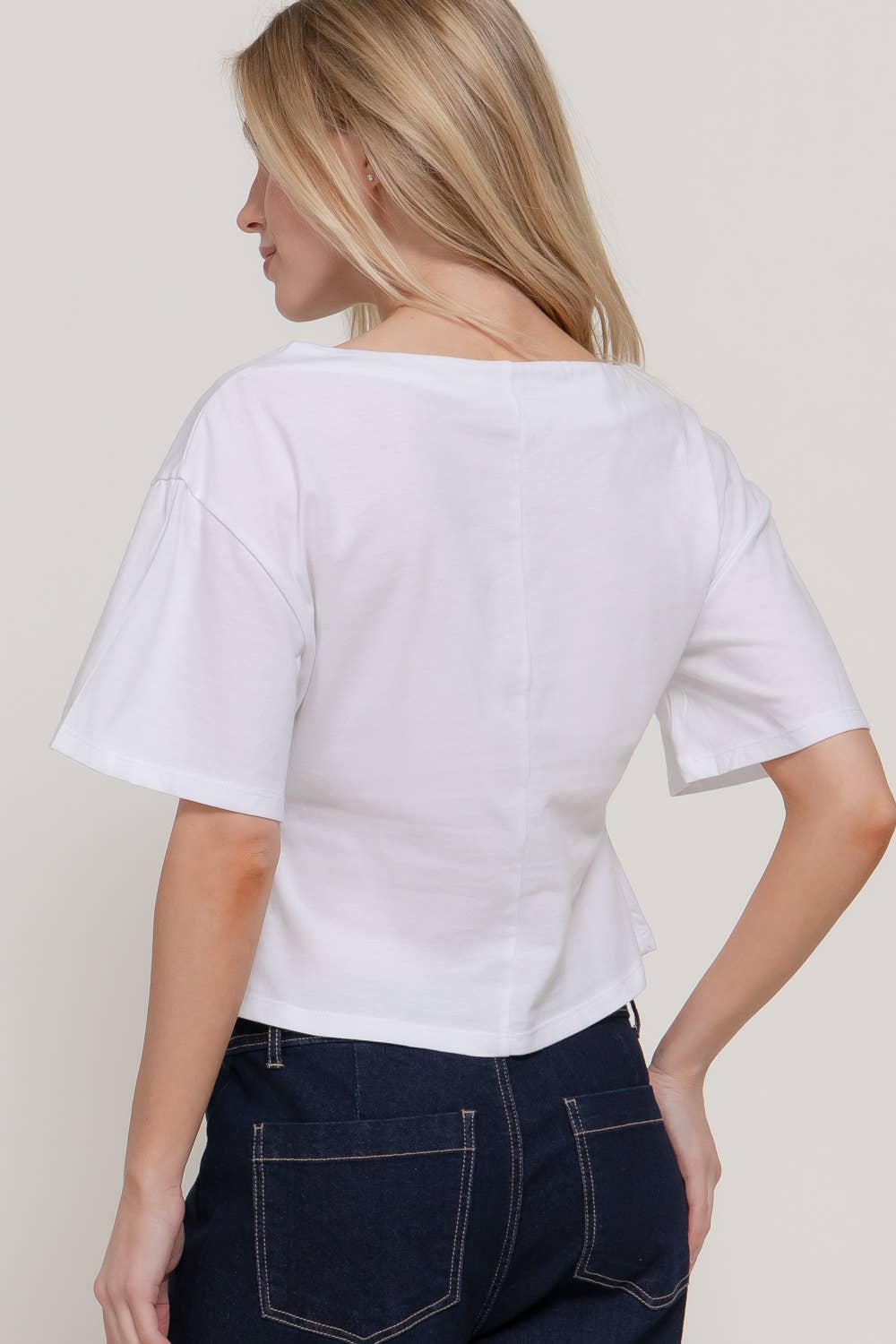 Boat Neck Silhouette Cotton Knit Top