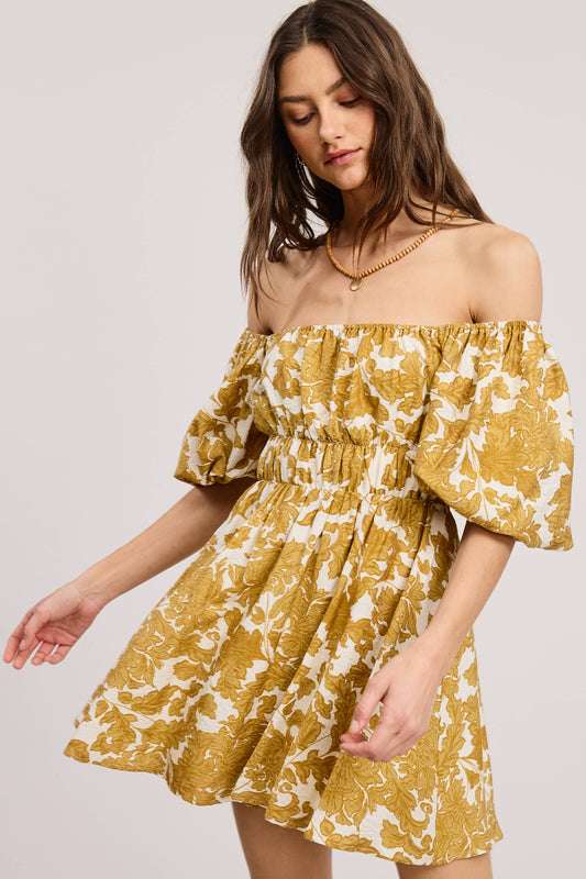 Floral Print Linen Mini Dress