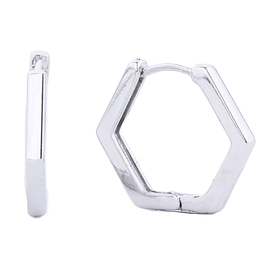 Hexagon Hoop Earrings