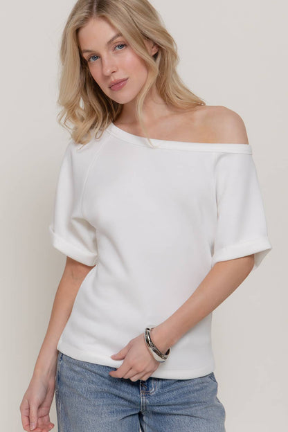 Off-Shoulder Modal Scuba Top