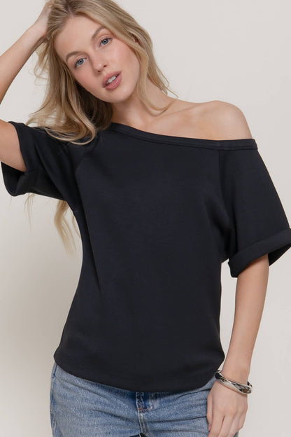 Off-Shoulder Modal Scuba Top