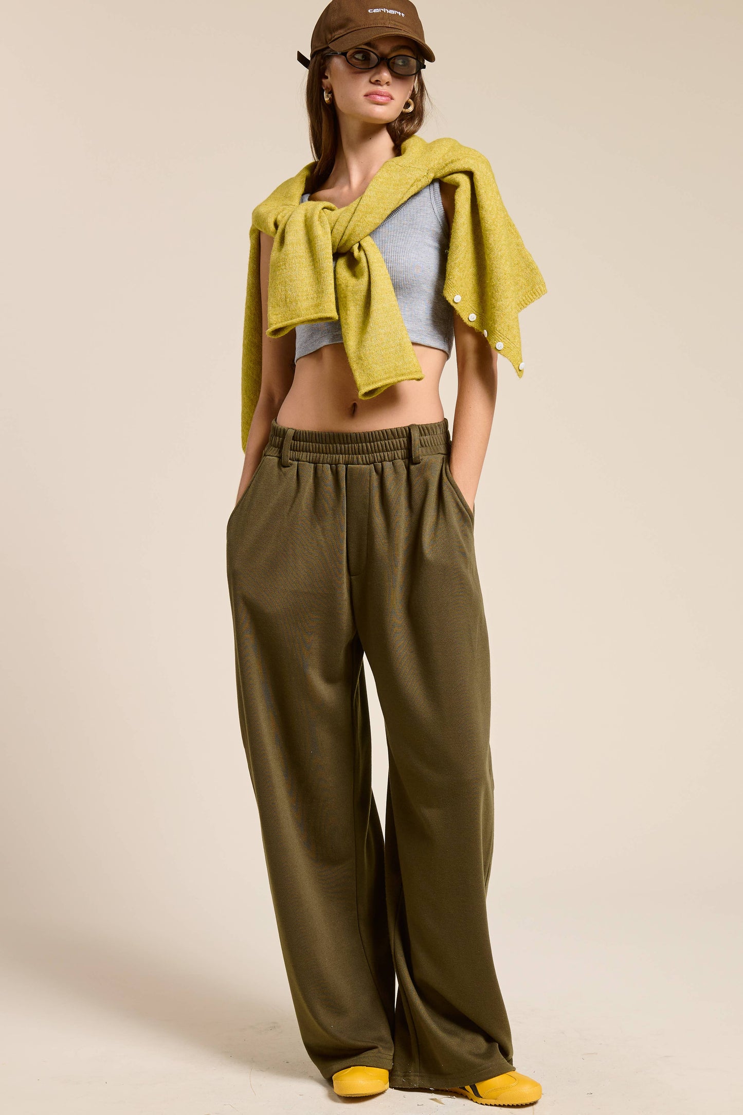Tailored Wide Leg Knit Sweatpants