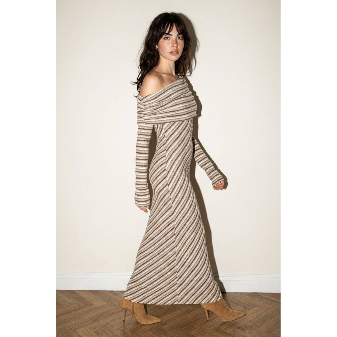 Kallie Fold Over Knit Maxi Dress