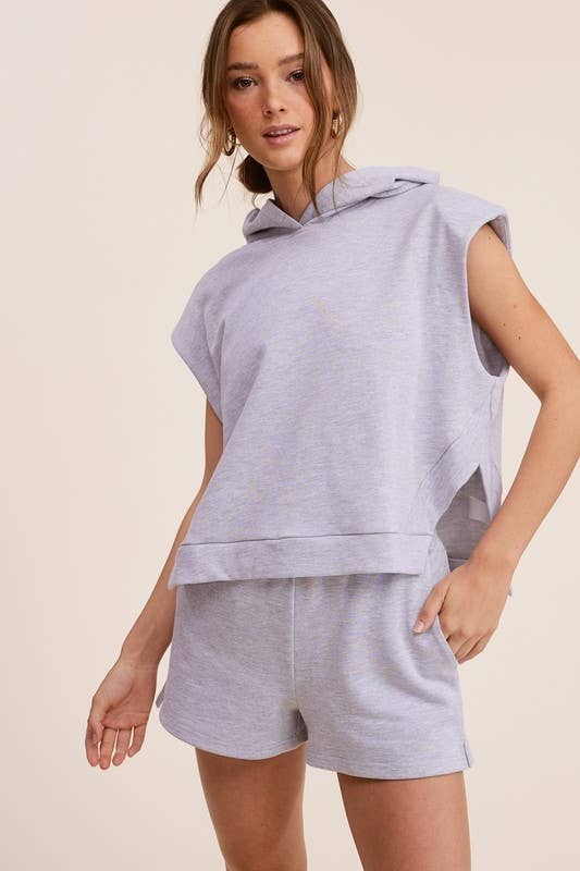Hoodie Top and Shorts Matching Set