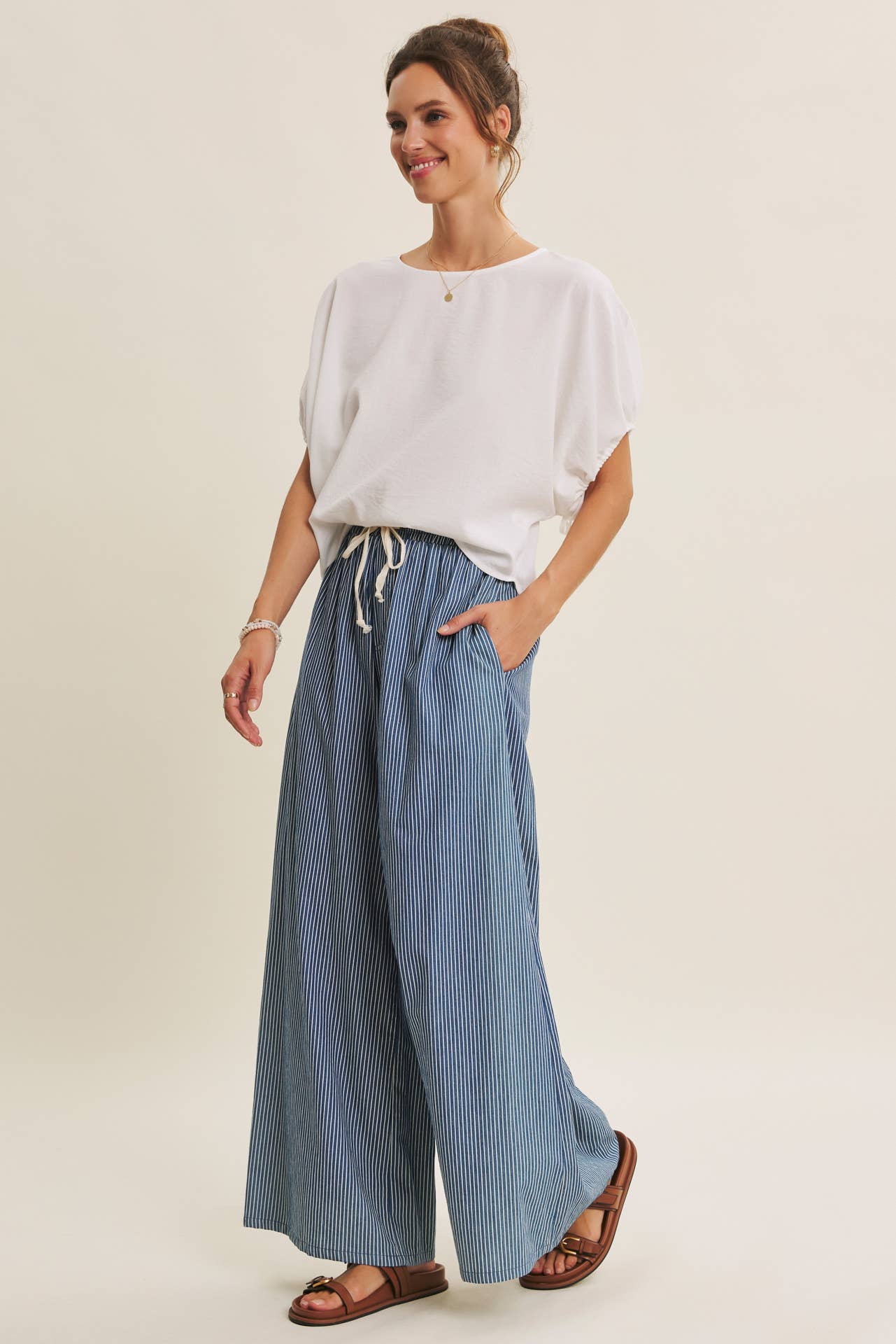 Crinkled Ruched Dolman Blouse