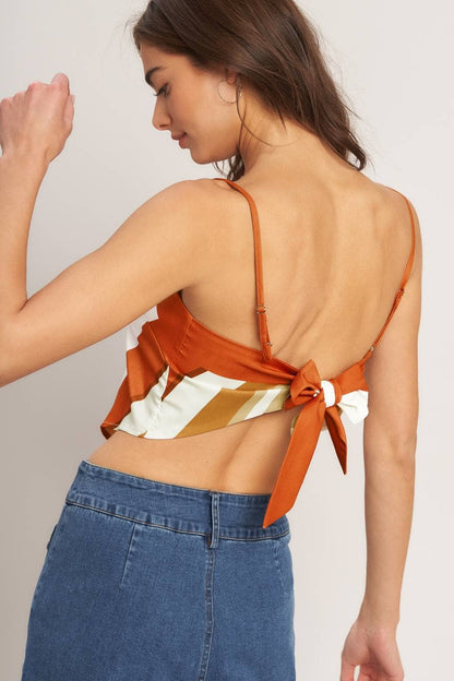 Printed Woven Scarf Top
