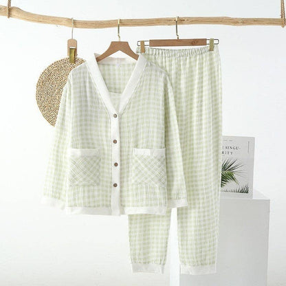 Fruit And Gingham Print Pajama Set