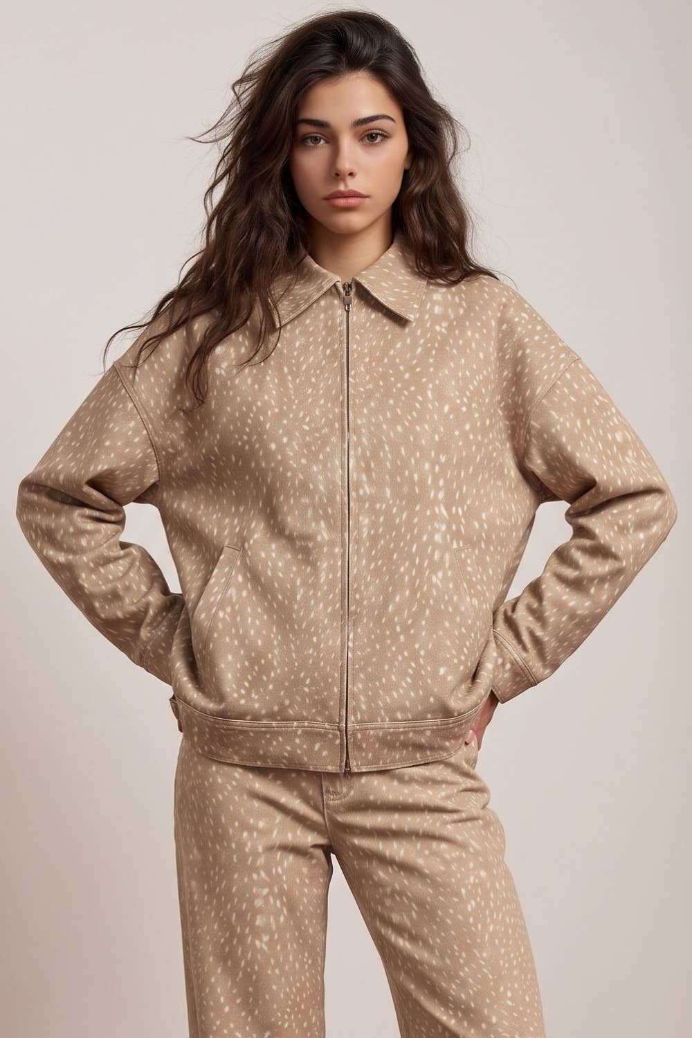 BAMBI PRINT TWILL OVERSIZED JACKET