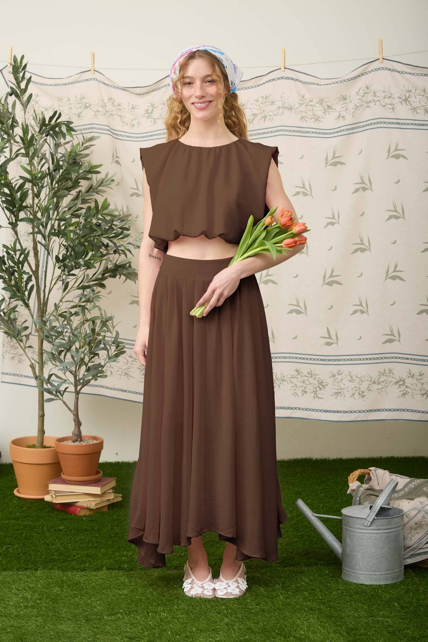 Effortless Elegance Box Pleated Midi Skirt