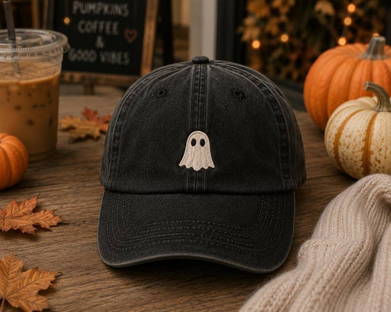 Little Ghost Embroidered Dad Hat