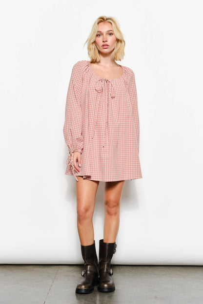 KARA PLAID MINI DRESS